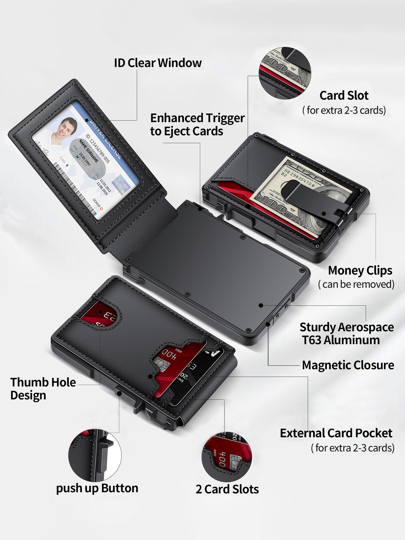 Fashionable Bi-fold RFID Wallet With Quick-pop Card Extraction Feature - Image 4