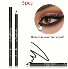 Black Wooden-rod Eyelinersmooth Intensely Pigmented Ultra-fine Long-lasting Waterproof And Sweatproof - Black 5Pcs - View 1