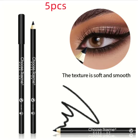 Black Wooden rod Eyelinersmooth Intensely Pigmented Ultra fine Long lasting Waterproof And Sweatproof Black 5Pcs - Shop at LoveMi
