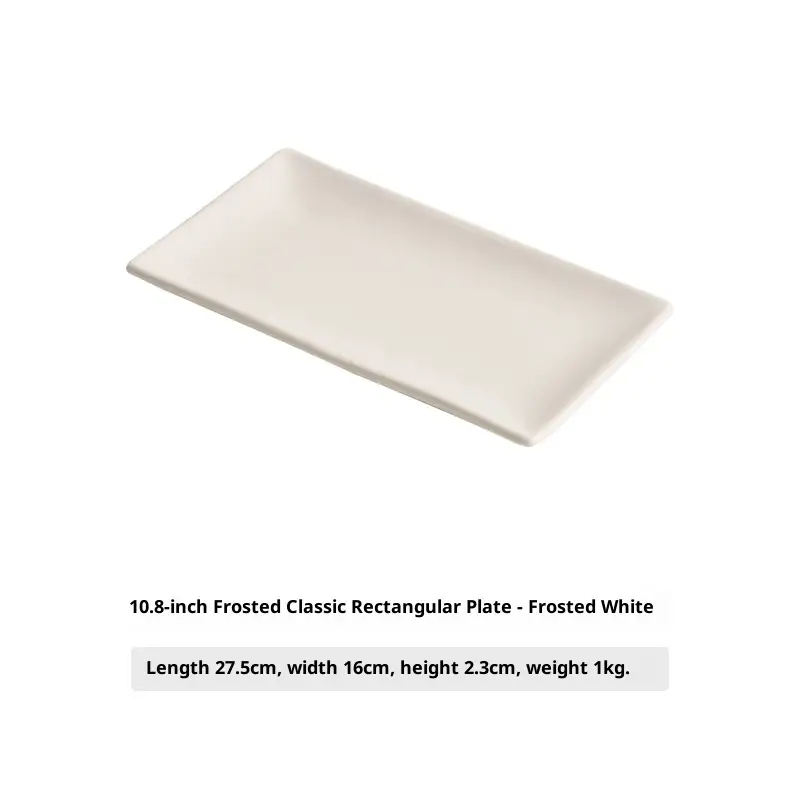 Matte Rectangular Dinner Plate Household Use White