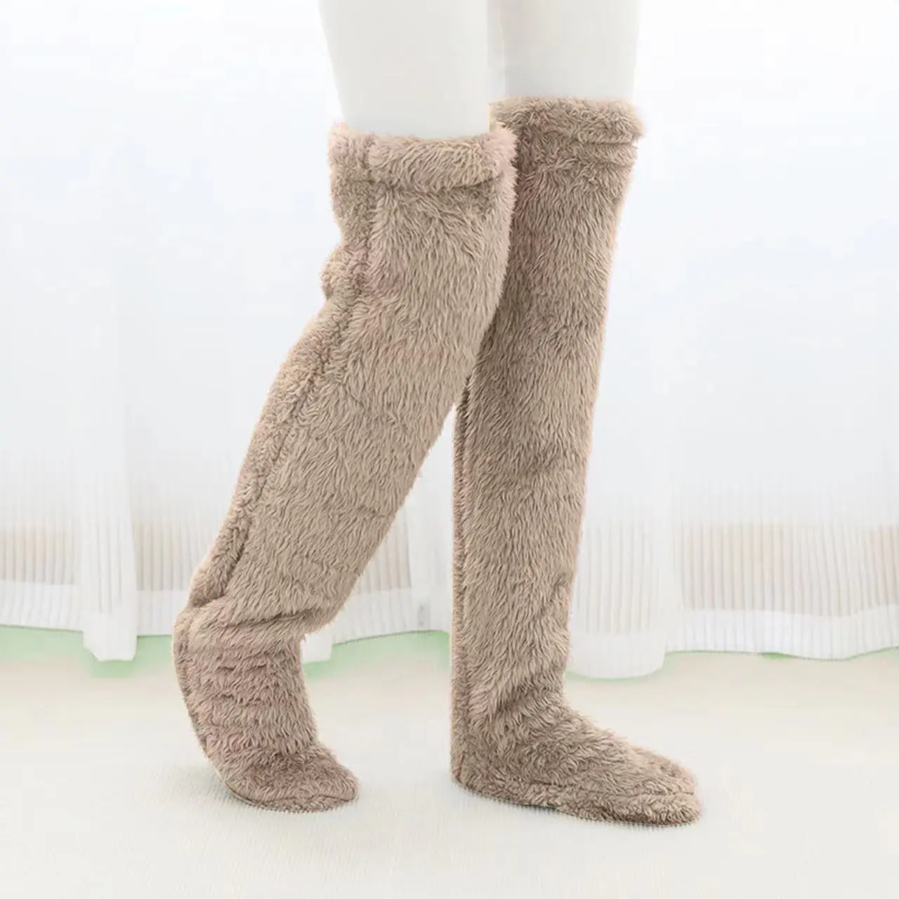 Over Knee High Fuzzy Long Socks Winter Warm Cold Leg Knee Joint Cold-proof