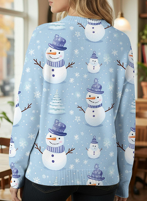 A Gentle And Relaxed Knitted Cardigan For Women With Printed Patterns - Image 1