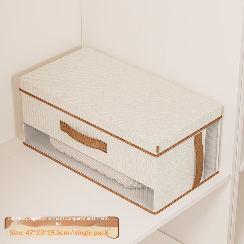 Storage Tote With PU Edging And Yellow Trim Multi-compartment Organizer For Clothes - Image 8