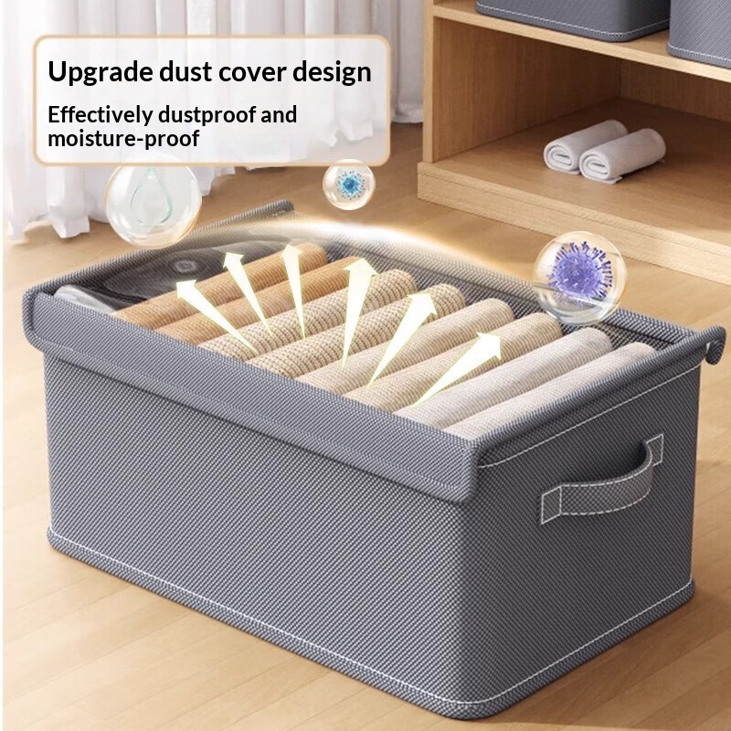 Household Oxford Cloth Storage Box With Lid And Transparent