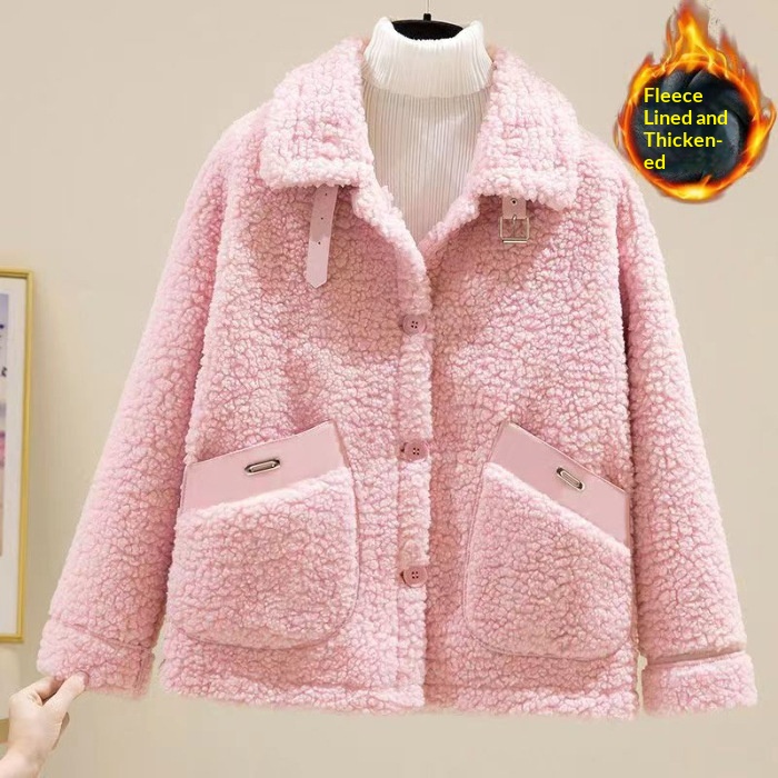 Fleece-lined Extra-thick Loose-fitting Warm Coat For Petite Individuals - Image 5