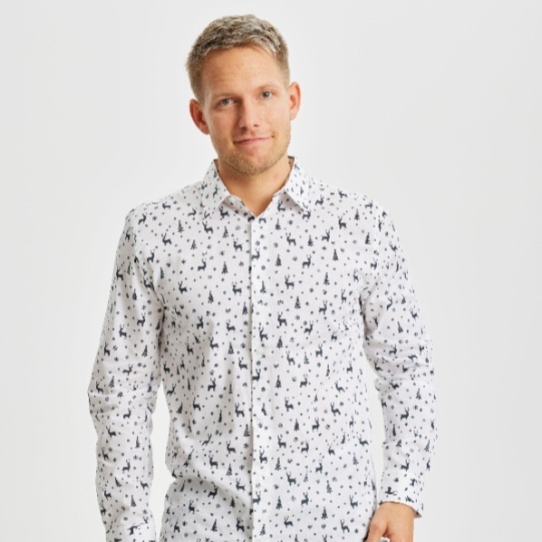 European And American Men's Long-sleeve Casual Printed Shirts - Image 5