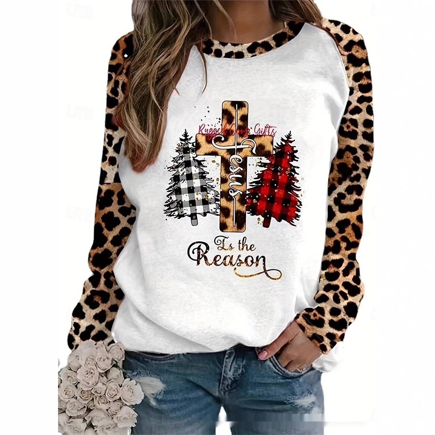 Women's Casual Crew-neck Long-sleeve Pullover Hoodie - Image 1