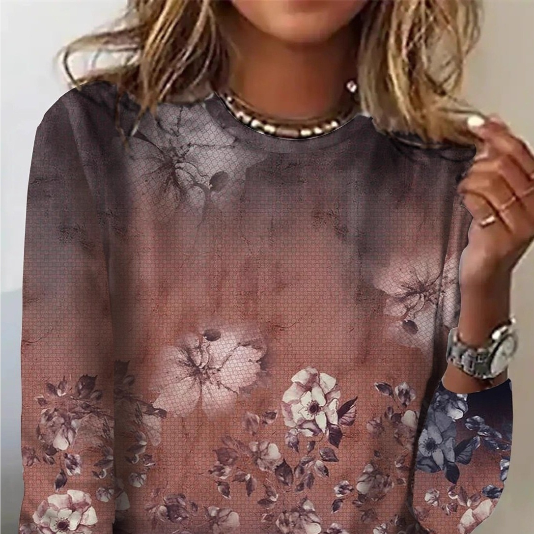 Women's Casual Crew-neck Long-sleeve Pullover Hoodie - Image 2