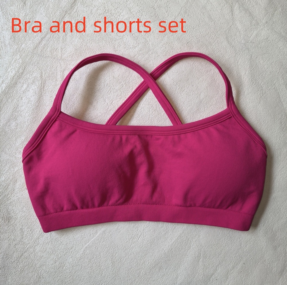 Halter Backless Bra High Waist Peach Sports Shorts Suit - Image 10