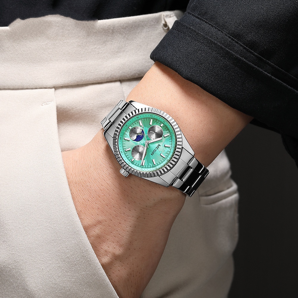 Lunar Phase Business Steel-Strap Waterproof Quartz Men's Watch 3