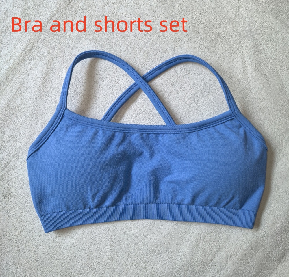 Halter Backless Bra High Waist Peach Sports Shorts Suit - Image 16