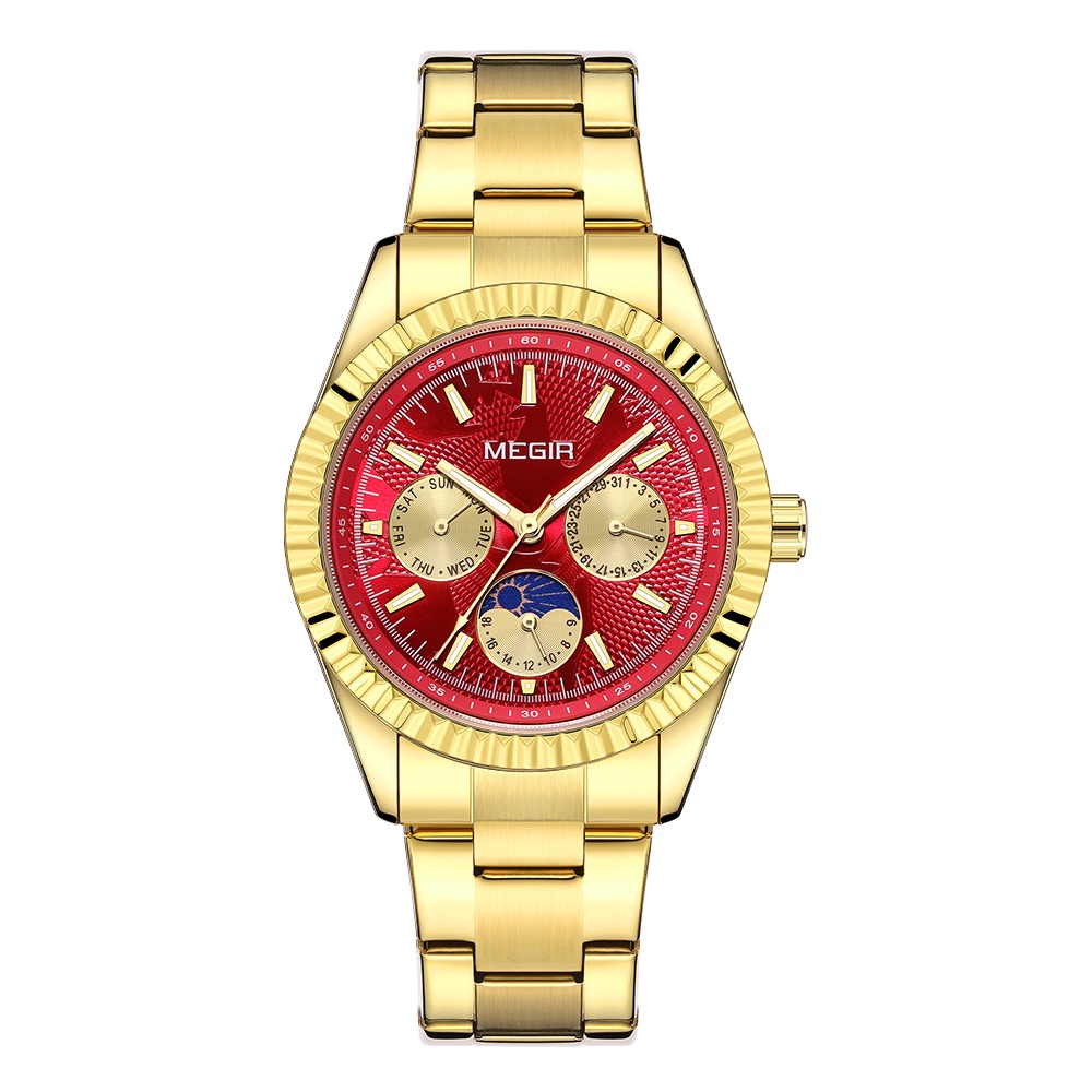 Lunar Phase Business Steel-Strap Waterproof Quartz Men's Watch 8