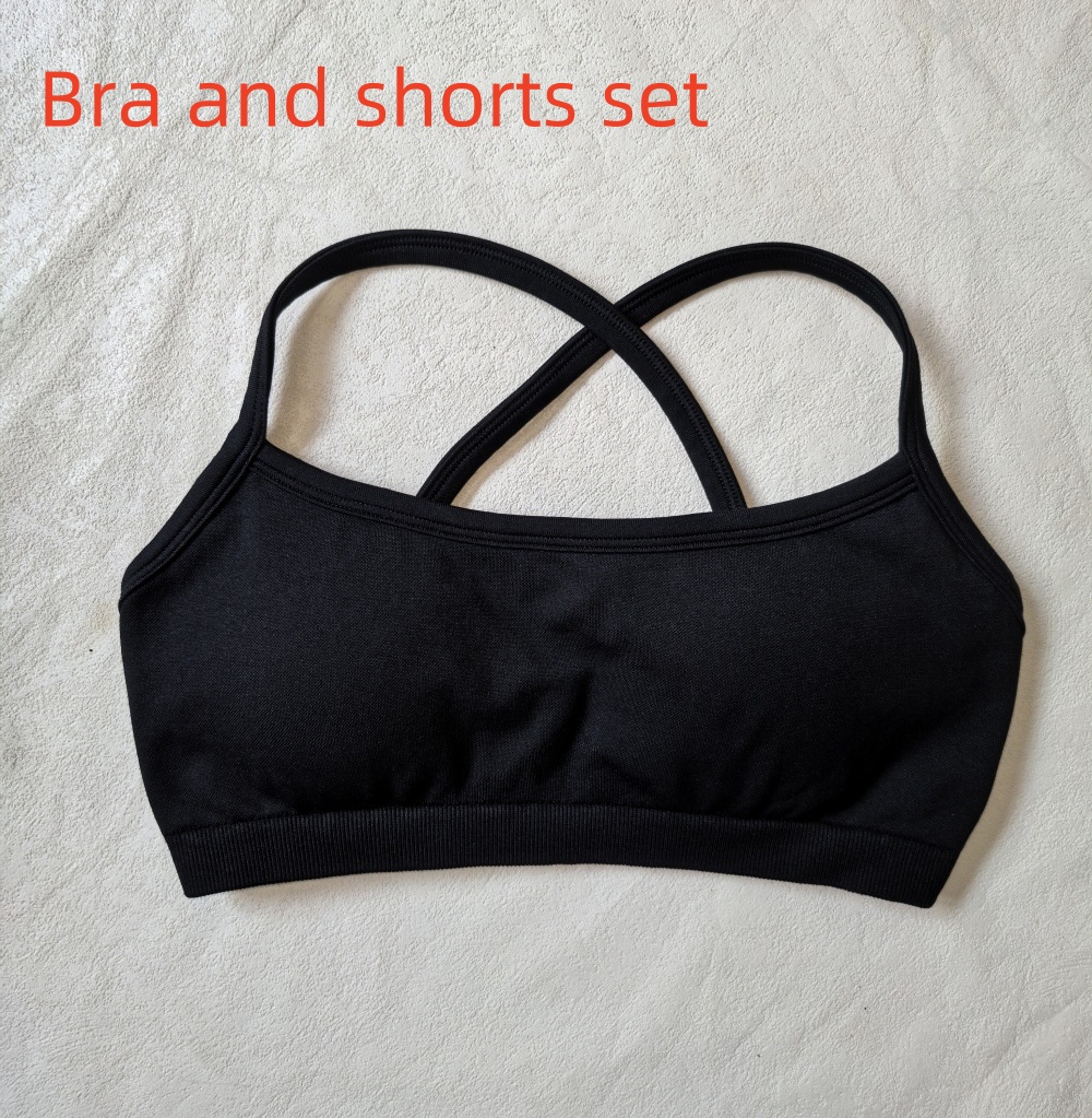 Halter Backless Bra High Waist Peach Sports Shorts Suit - Image 5