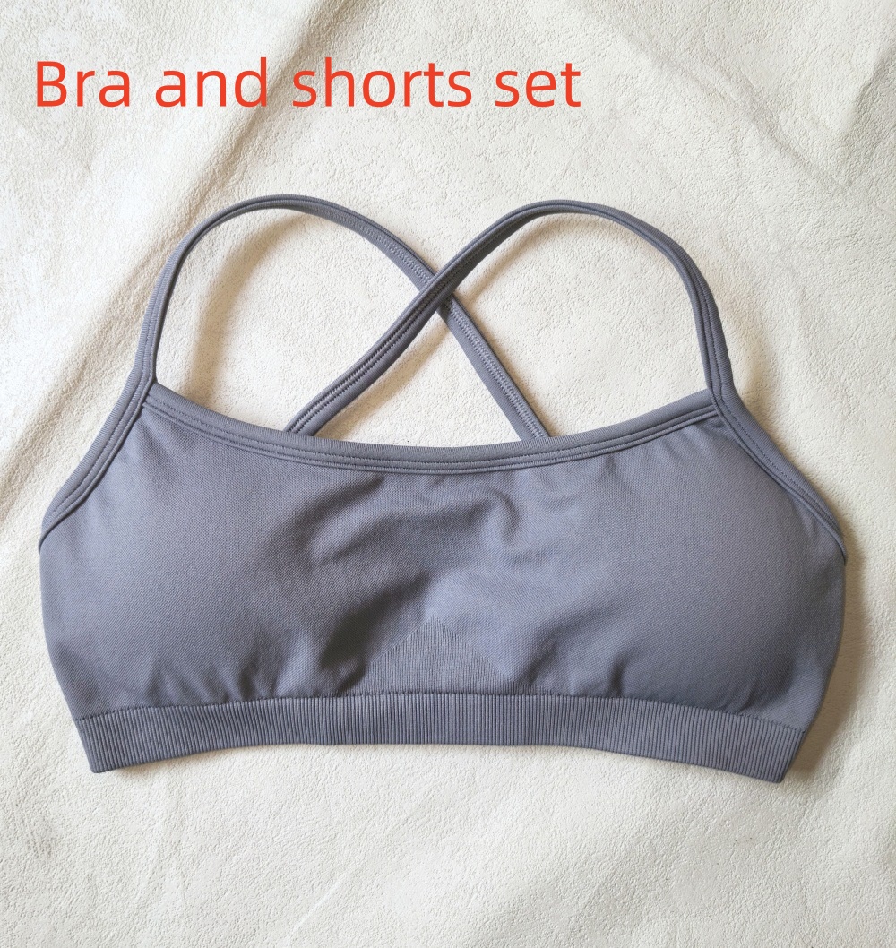 Halter Backless Bra High Waist Peach Sports Shorts Suit - Image 21
