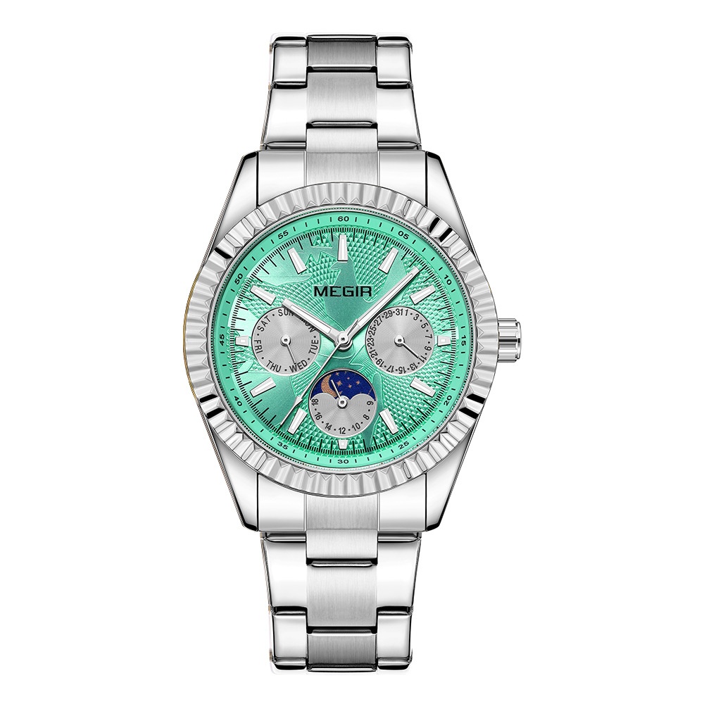 Lunar Phase Business Steel-Strap Waterproof Quartz Men's Watch 5