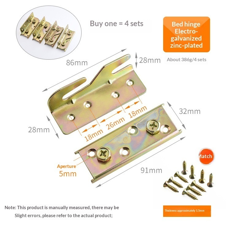 Thickened Bed Hinge Latch Fittings And Connectors - Image 4