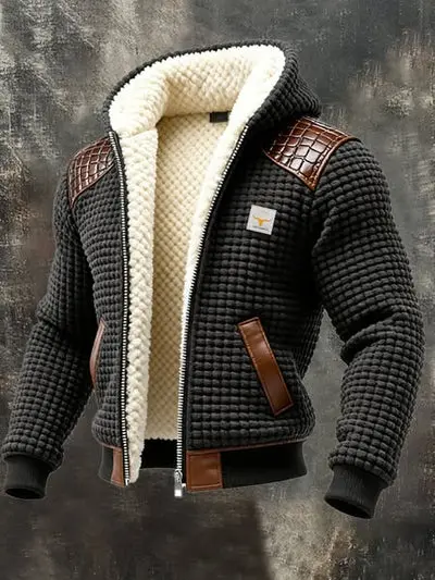 Multicolor Solid-color Printed Digital-print Hooded Jacket