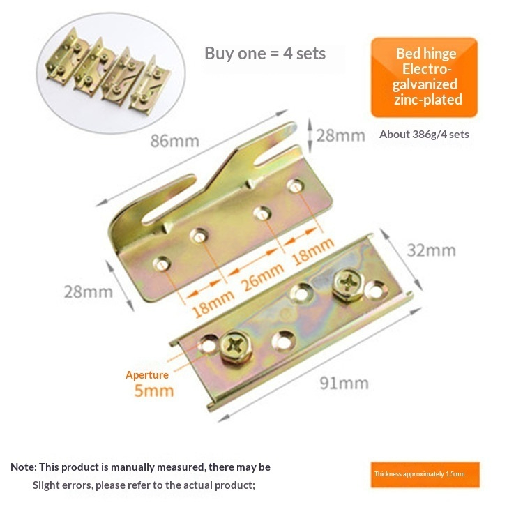 Thickened Bed Hinge Latch Fittings And Connectors - Image 5