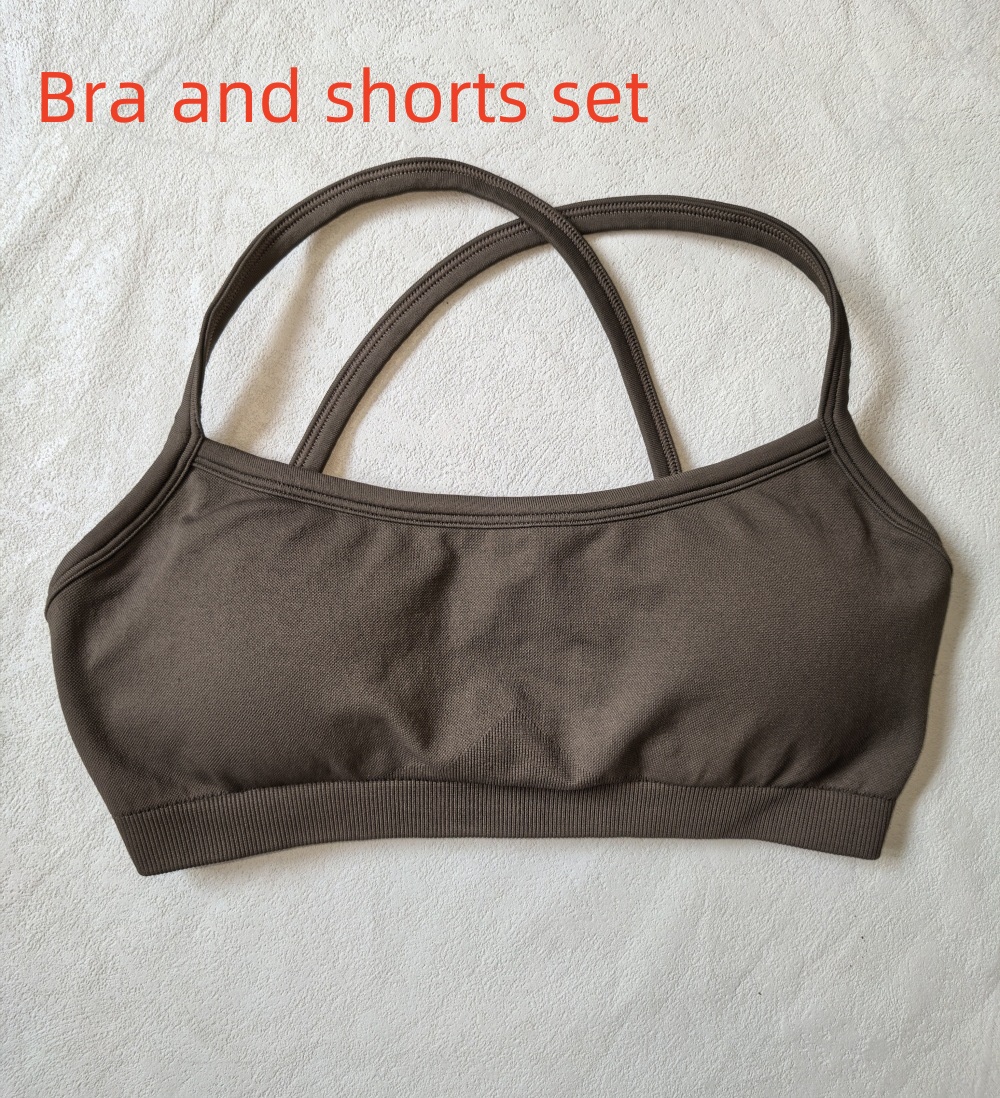 Halter Backless Bra High Waist Peach Sports Shorts Suit - Image 7