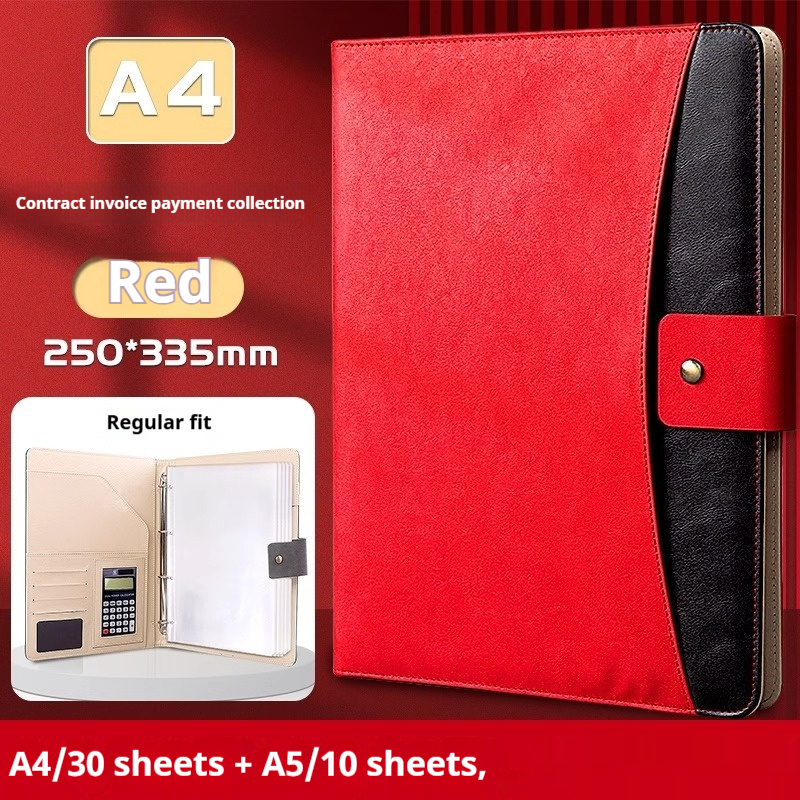 A4 Leather Multi-Functional Document Business Office Manager's Contract Negotiation Notebook Meeting Filing Folder 2