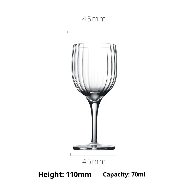 Retro Thin Half Stripe Wine Glass Creative And Effortlessly Luxurious