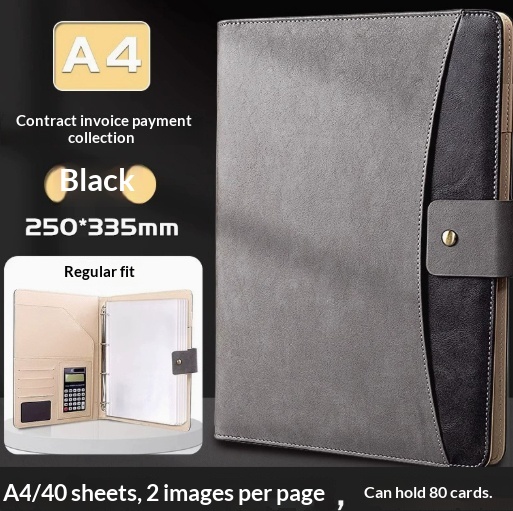 A4 Leather Multi-Functional Document Business Office Manager's Contract Negotiation Notebook Meeting Filing Folder 8