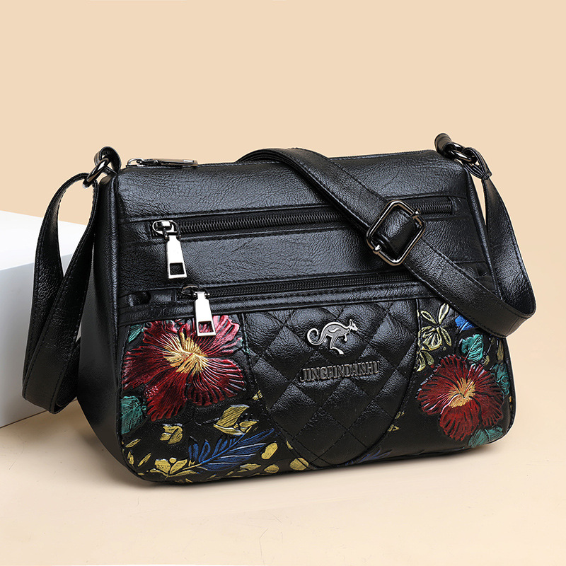 A Multi-layered Crossbody Bag With A Fashionable Large-capacity Embroidered Thread Design - Image 4