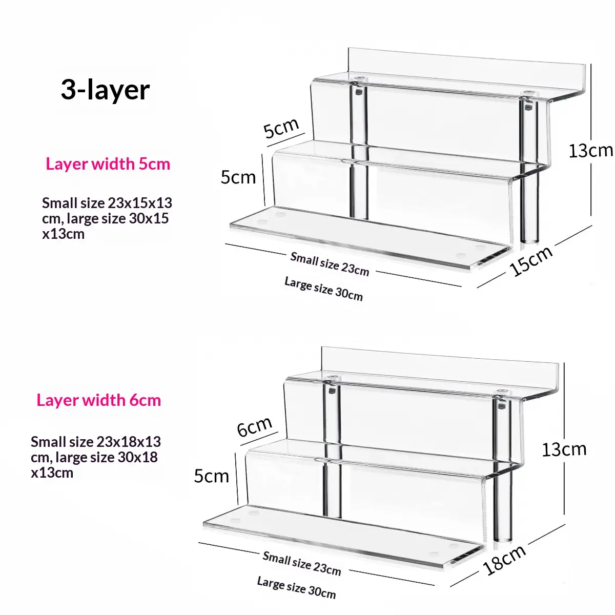 Multi-Tier Acrylic Step Display With LED Lighting