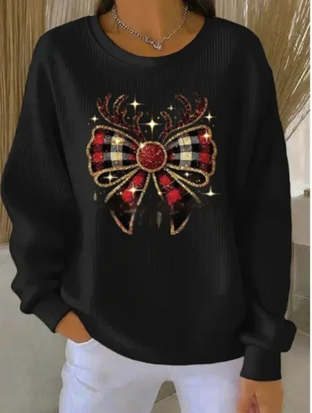 Relaxed-fit Casual Autumnwinter Long-sleeve Crew-neck Sweatshirt - Cz7236 26-L