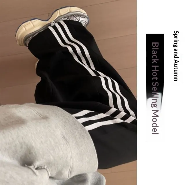Womens Casual Straight Leg Sports Sweatpants With A Techy Feel Black - Shop at LoveMi