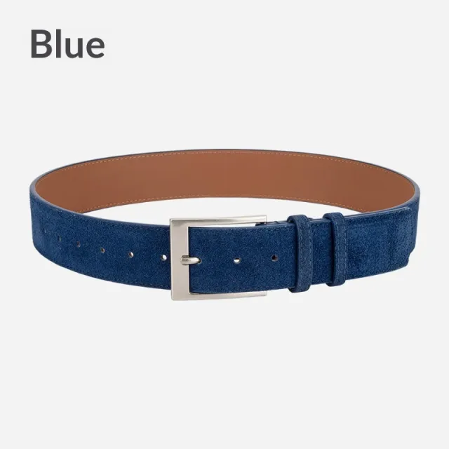 Womens Niche Style Decorative Dress Pants Belt Korean Style Genuine Leather Waist Belt 47637 Blue - Shop at LoveMi