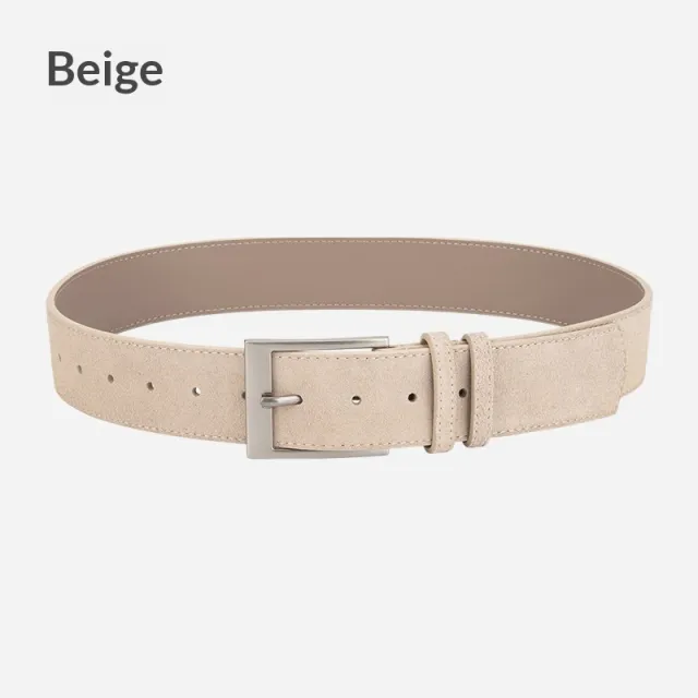 Womens Niche Style Decorative Dress Pants Belt Korean Style Genuine Leather Waist Belt 47637 Beige - Shop at LoveMi