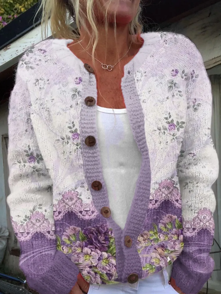 3D Digital Printing Cardigan Knitted Coat Women's Clothing - Hnzmy163-Xxl
