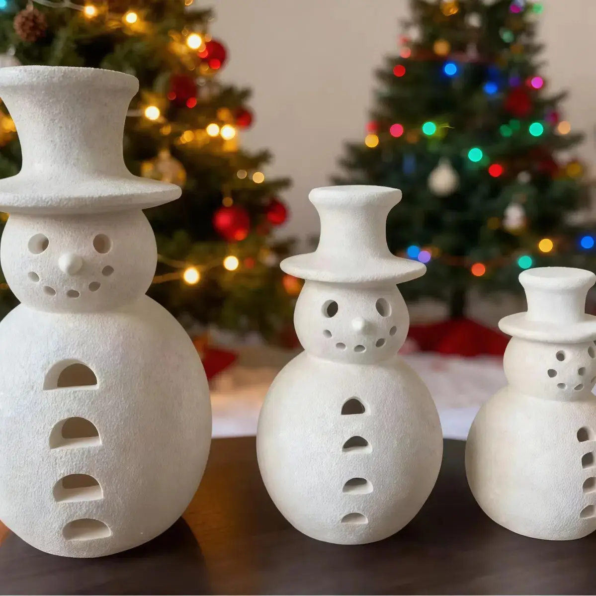 Retro Christmas Snowman Resin Ornament
