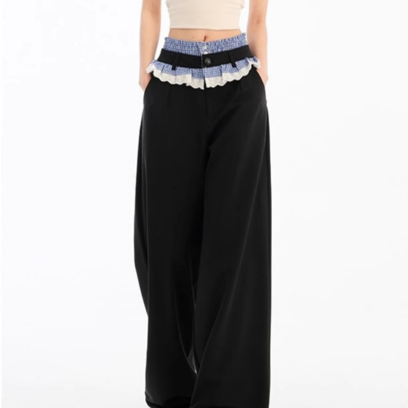 New Relaxed-fit Slimming Laid-back Draping Wide-leg Suit Pants