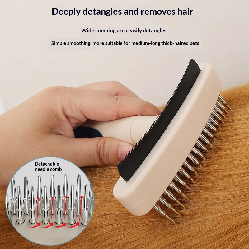 Pet Grooming Brush For Removing Loose And Dead Hair And Detangling Fur