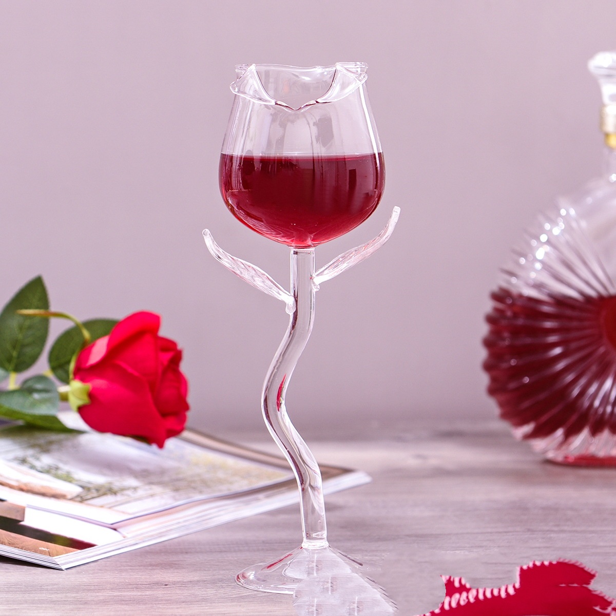 Creative Rose Shaped Wine Glass - Image 1