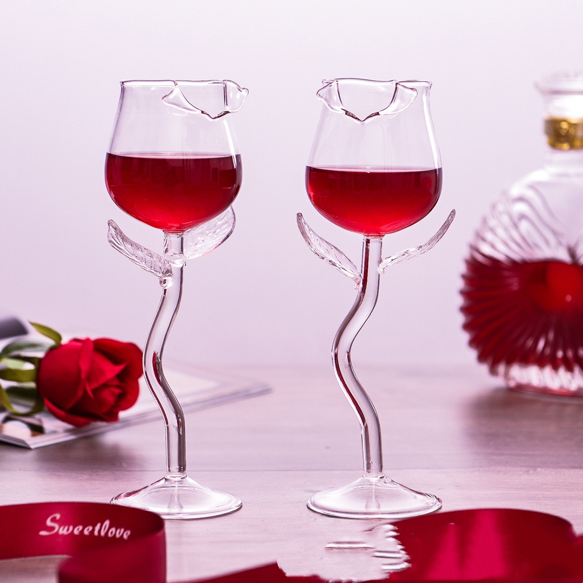 Creative Rose Shaped Wine Glass