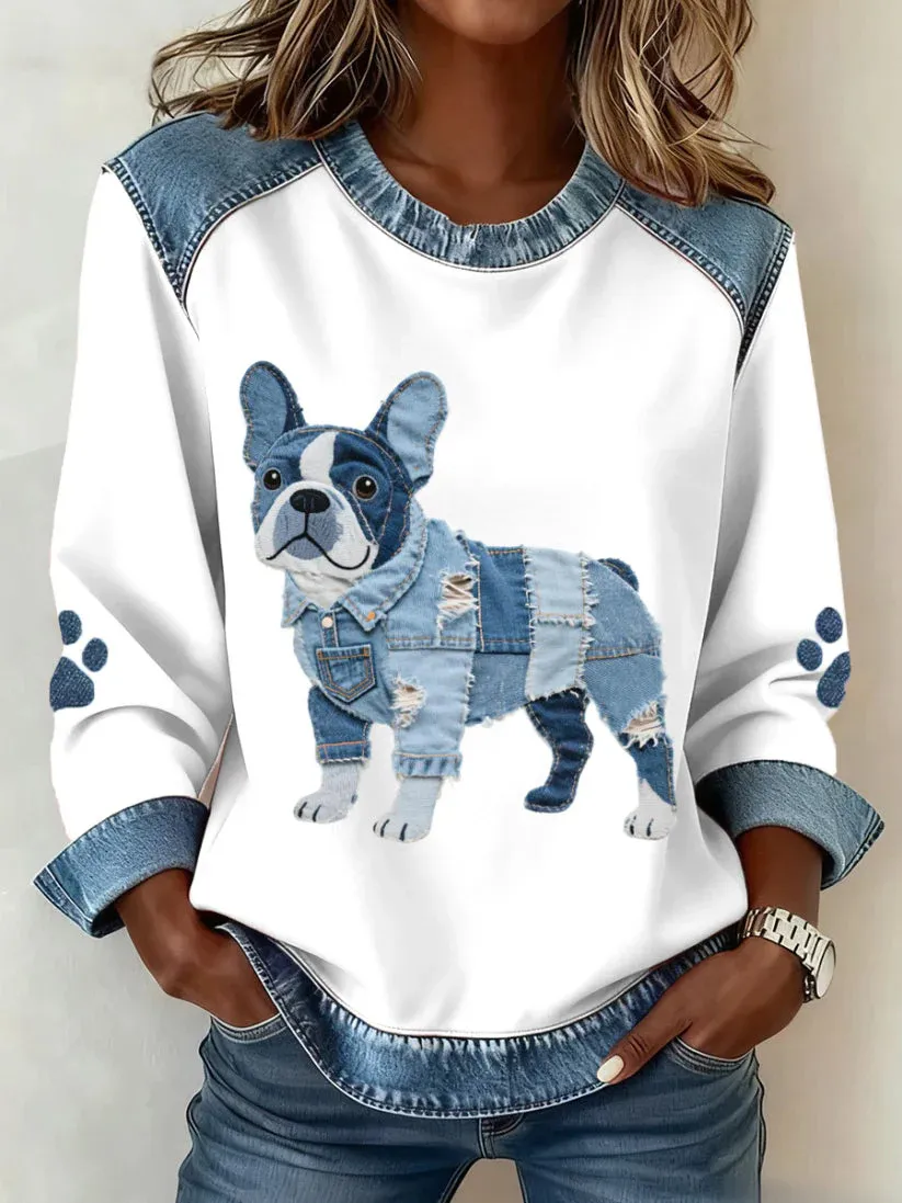 Womens Denim Football Jersey With A Crew Neck Featuring A 3D Digital Print - Nwy1412512024-4Xl