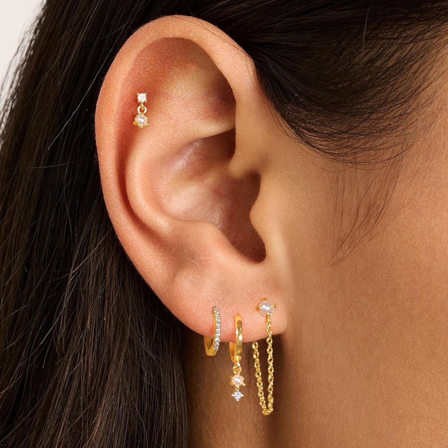 Zircon studded chain tassel earrings for women