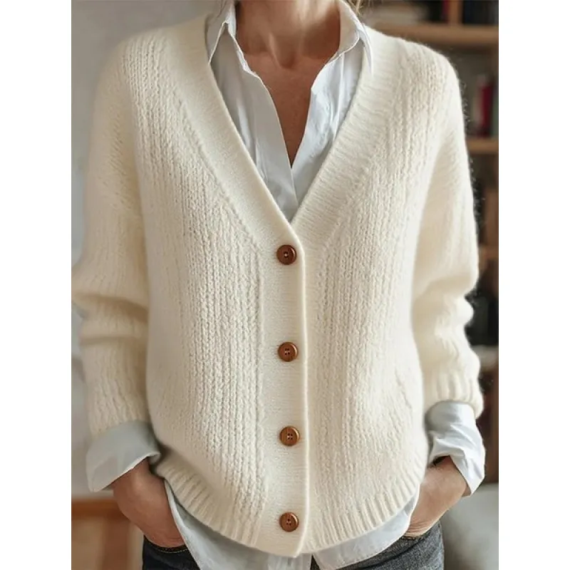 Women's Clothes Solid Color Knitted Button Cardigan Sweater - Sjwqpf Ks 0903 14-Xxl