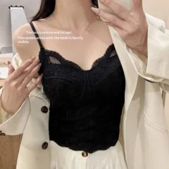 Brushed French-style Camisole For A Slimming Pure-yet-sexy Look - Black - View 1