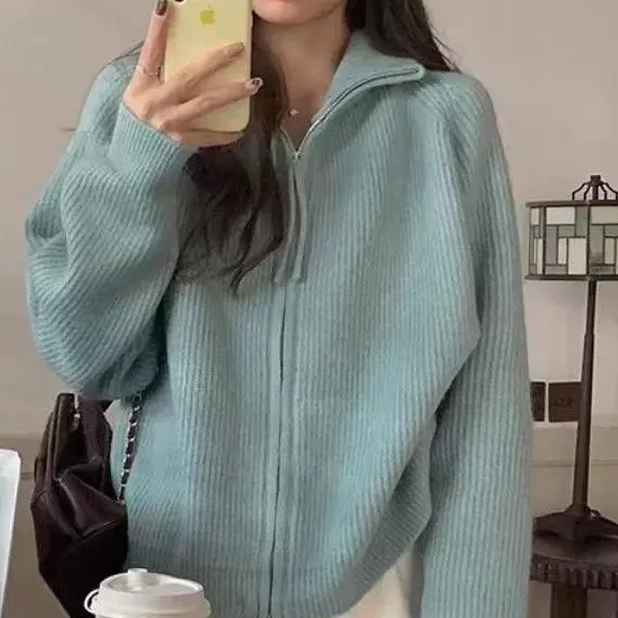 Relaxed, Laid back High neck Sweater That Goes With Everything Blue - Shop at LoveMi