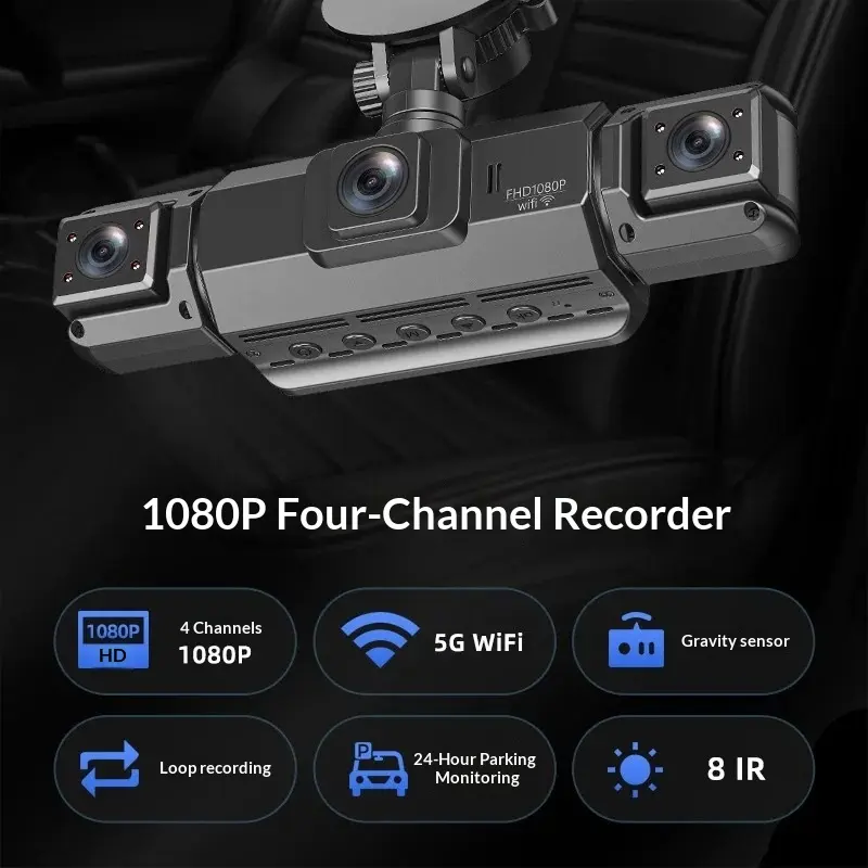 The 4K 1080P HD Dashcam Supports Smartphone