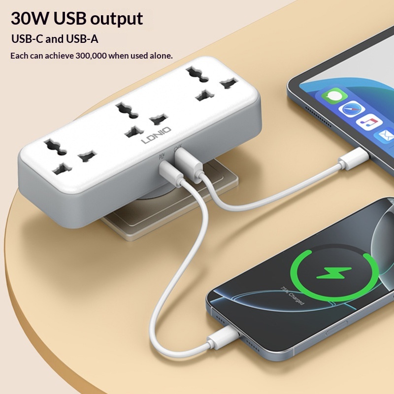 Multi-functional 180-degree Rotating Wireless Power Strip