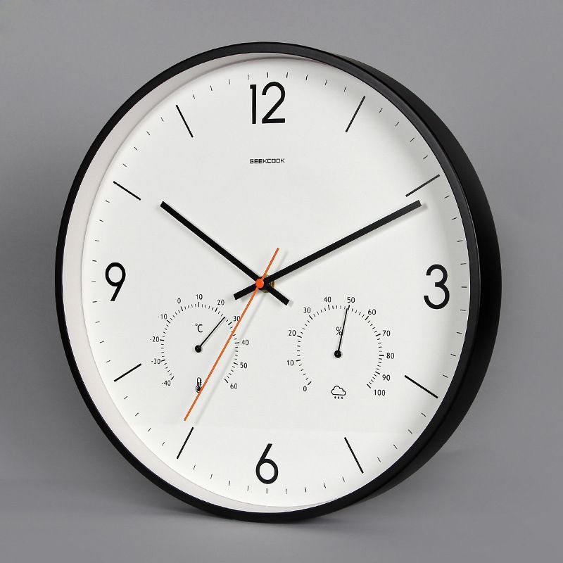 Simple Nordic-style Silent, High-gloss Electroplated Metal-framed Wall Clock