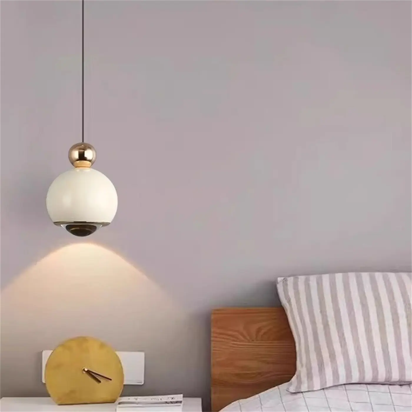 Nordic-style Bedroom Bedside Chandelier And TV Backdrop Wall