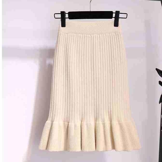 Knitted Skirt With Ruffled Hem High Waist And A Fitted Mermaid Silhouette - Image 6