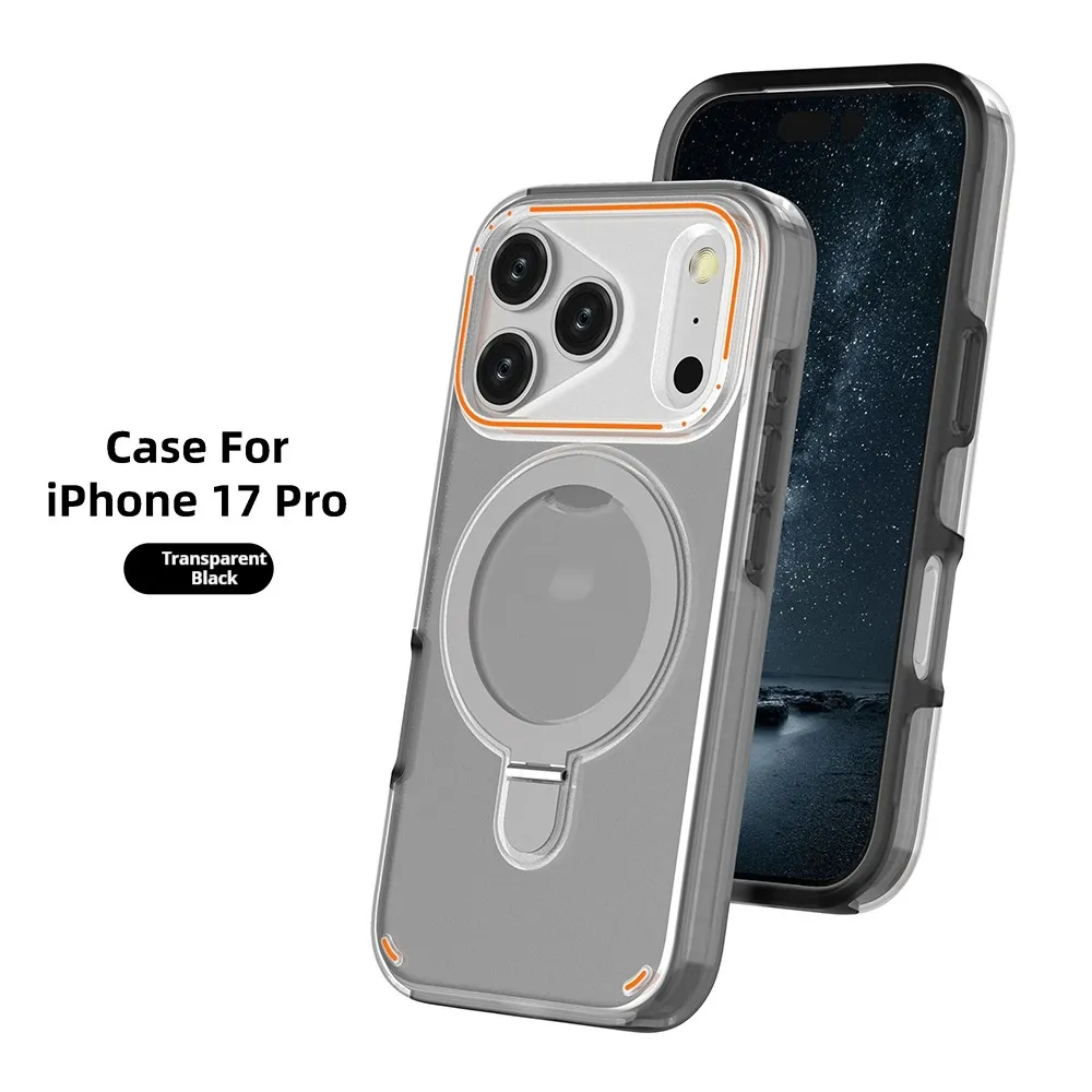360 Rotation Stand Holder Magnetic Matte Phone Case For I-Phone 17 Pro 17 Max Plus Shockproof Protection Cover Shell – image 5