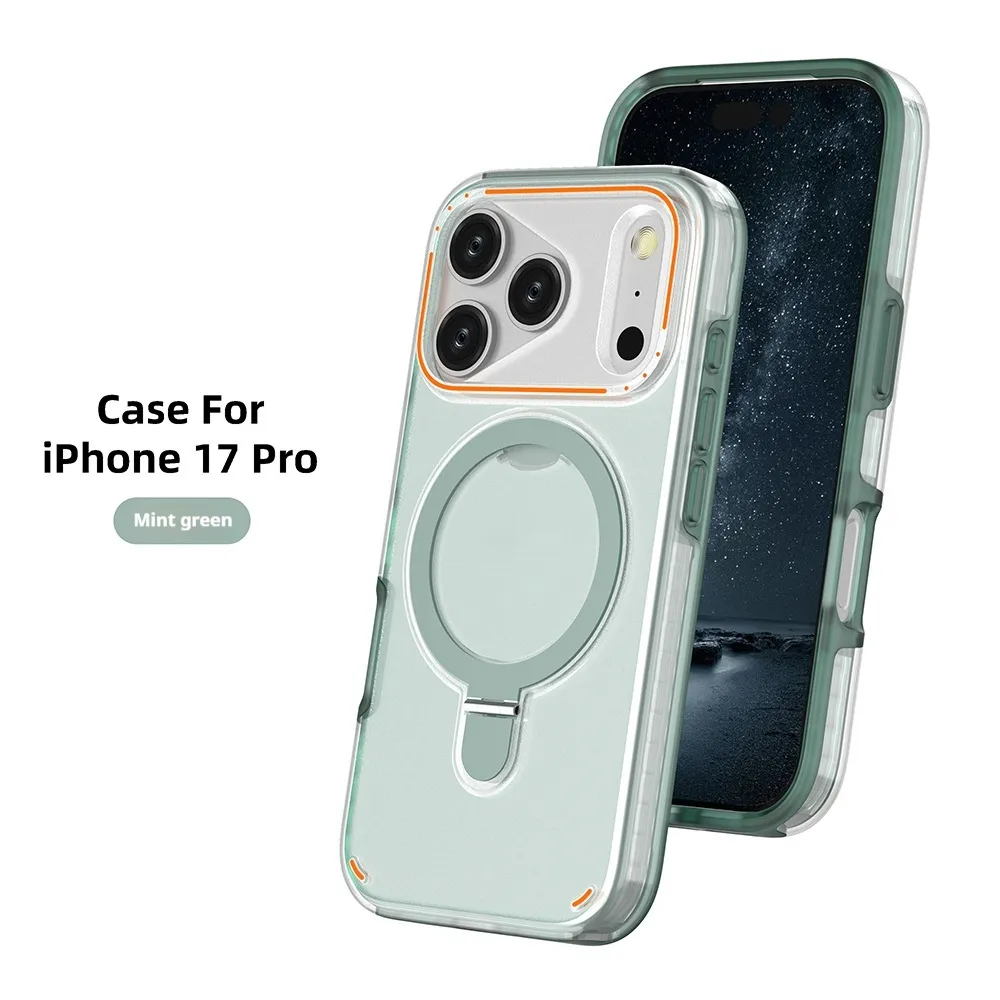 360 Rotation Stand Holder Magnetic Matte Phone Case For I-Phone 17 Pro 17 Max Plus Shockproof Protection Cover Shell – image 7
